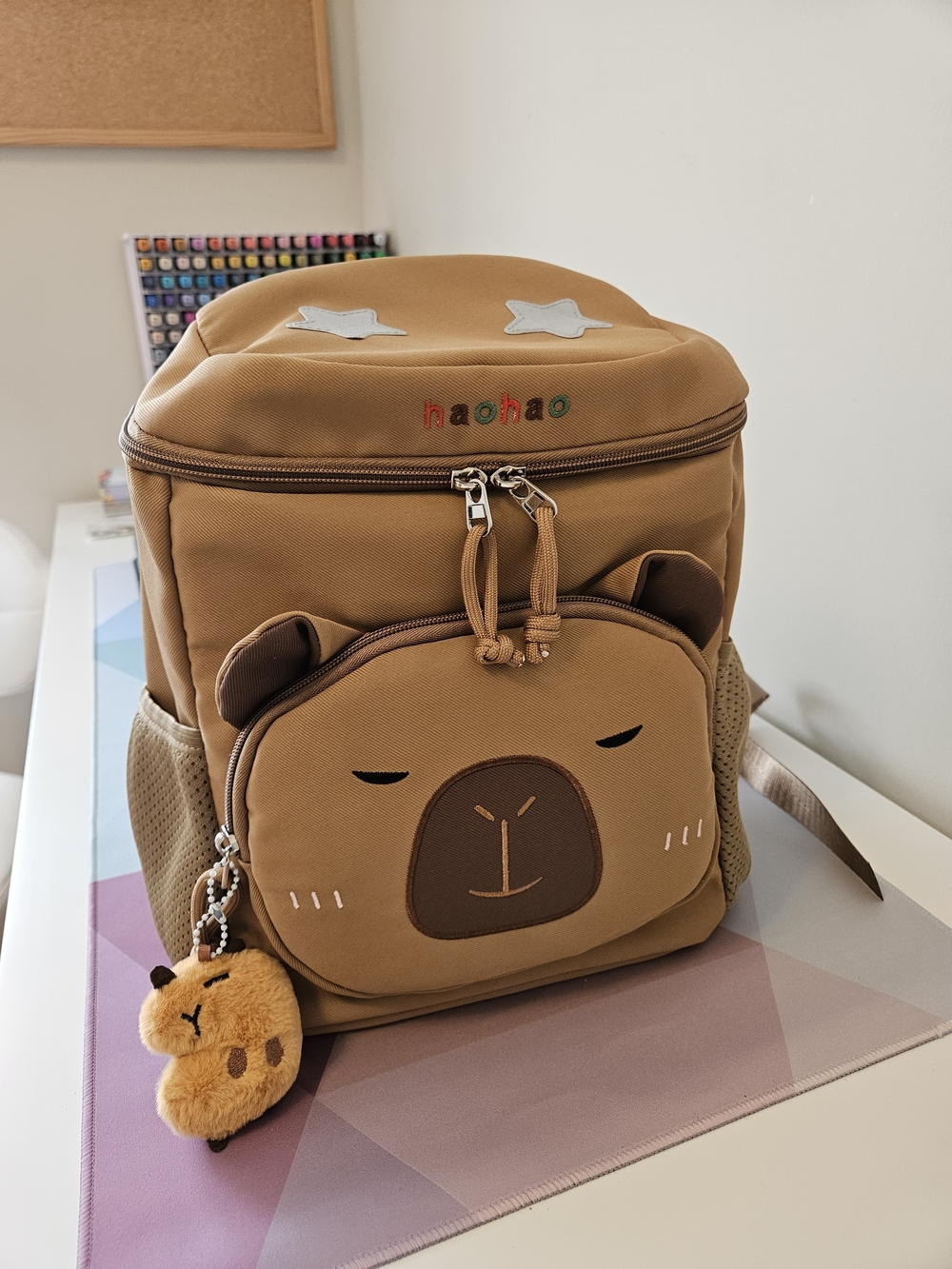 Cute Capybara Kids & Teens Backpack with Plush Charm NWOT